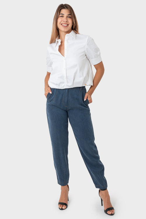 Pantalone Blu OPIUM Milano - OPM-PN-400/GEMO